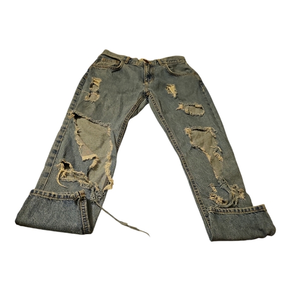 Forever 21 Blue High Rise Faded Distresed Jeans - Picture 4 of 6